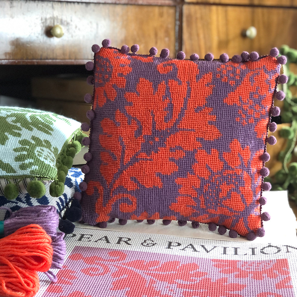 The Venetian Pattern in soft purple and dark orange