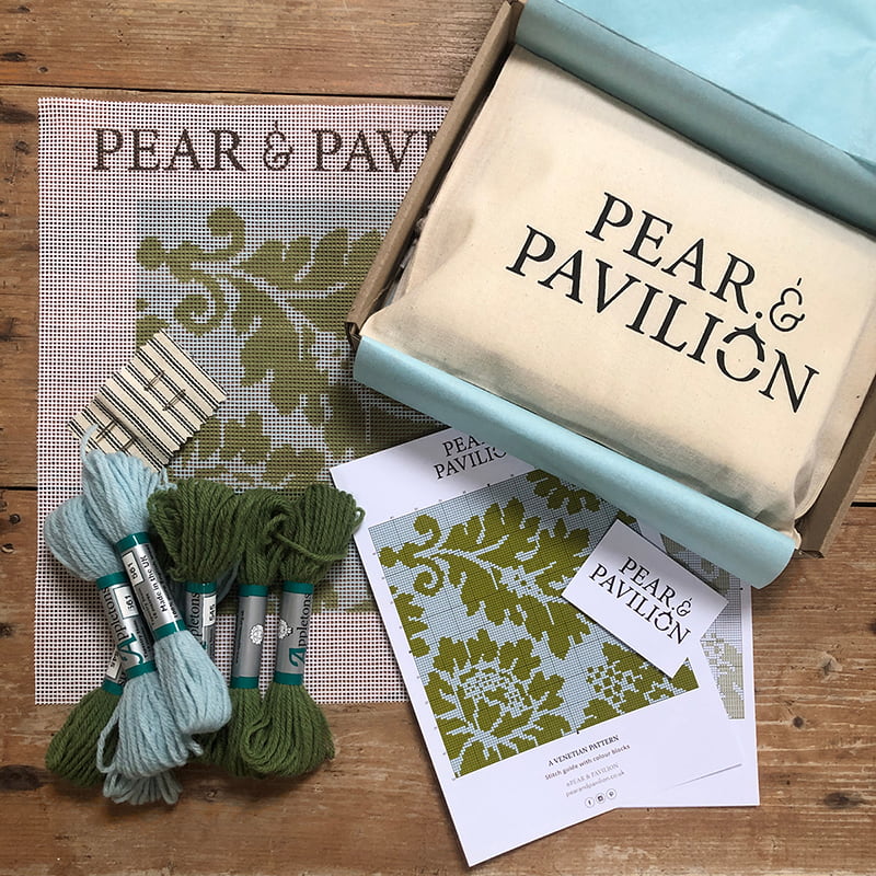 The Venetian Pattern in Light Blue and Green