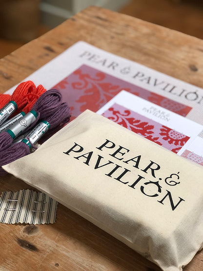 The Venetian Pattern in soft purple and dark orange