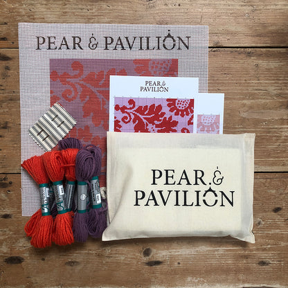 The Venetian Pattern in soft purple and dark orange