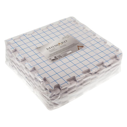 A plastic pack of 9 blocking mats on a white surface.