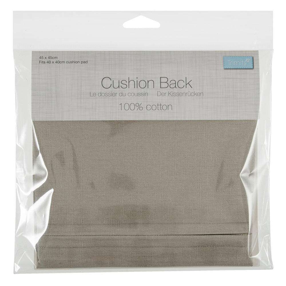 Cushion back with zip in packet