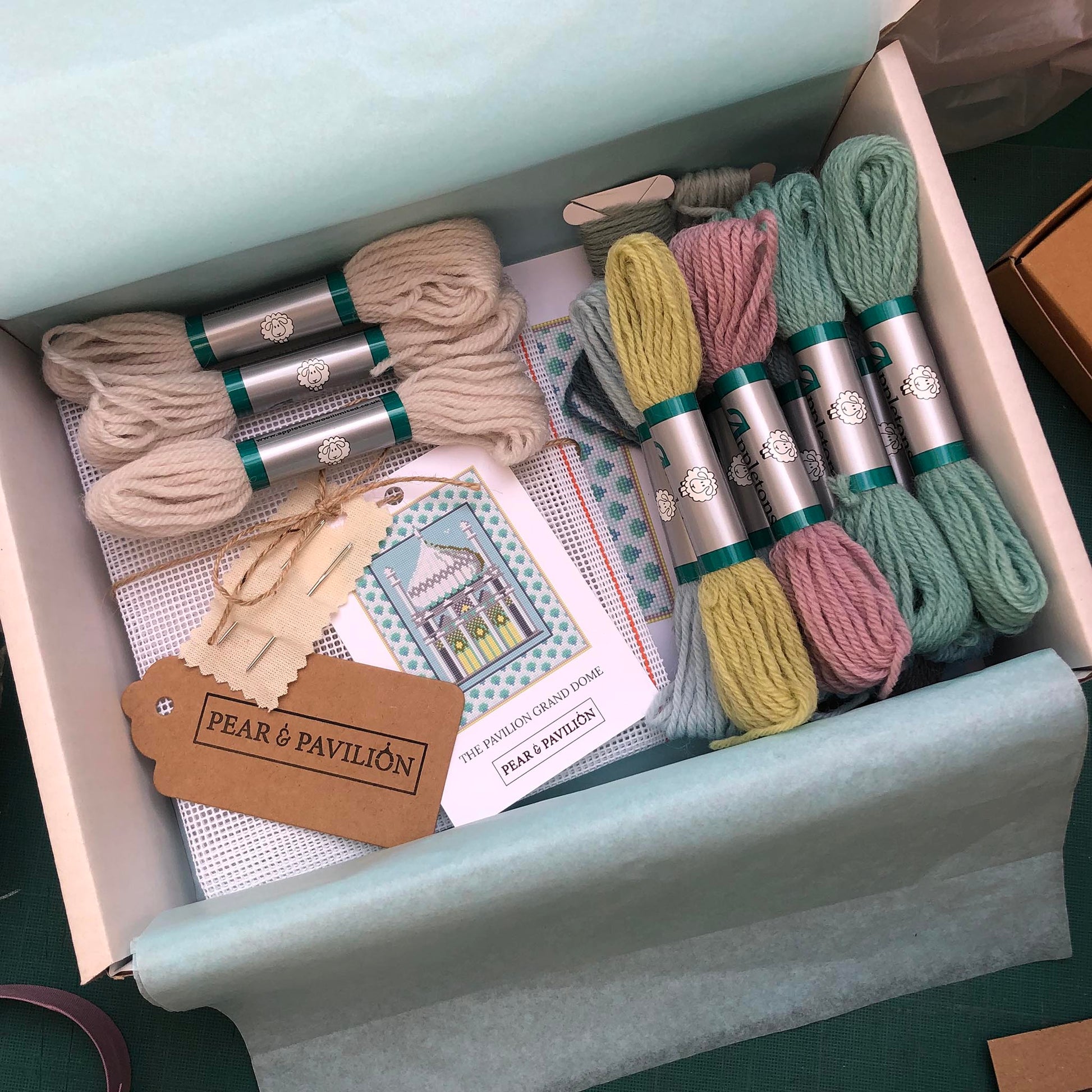 Tapestry kit in box with Appletons wool. Everything you need for making a tapestry.