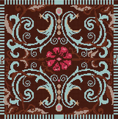 Peacocks Versailles tapestry kit chocolate blue raspberry