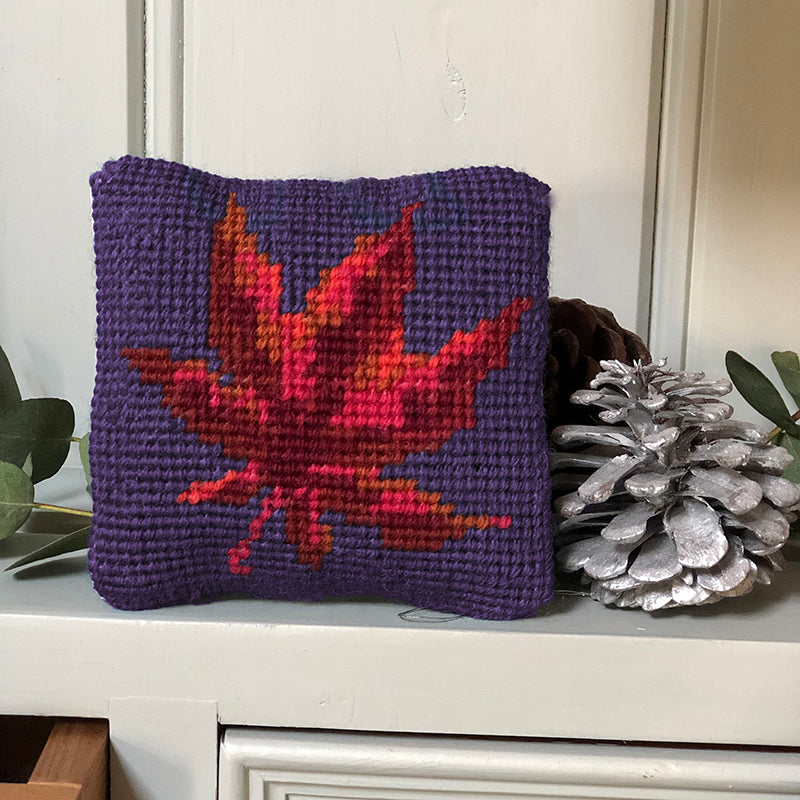 Autumn Leaf on purple plum 4 inch size