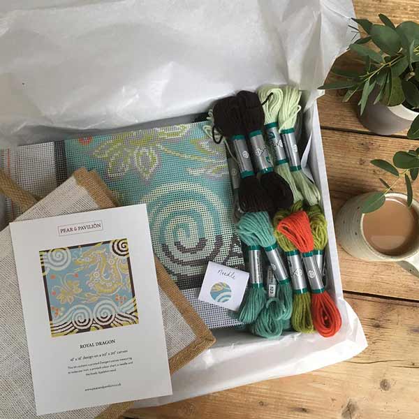 Royal Dragon tapestry kit green in box